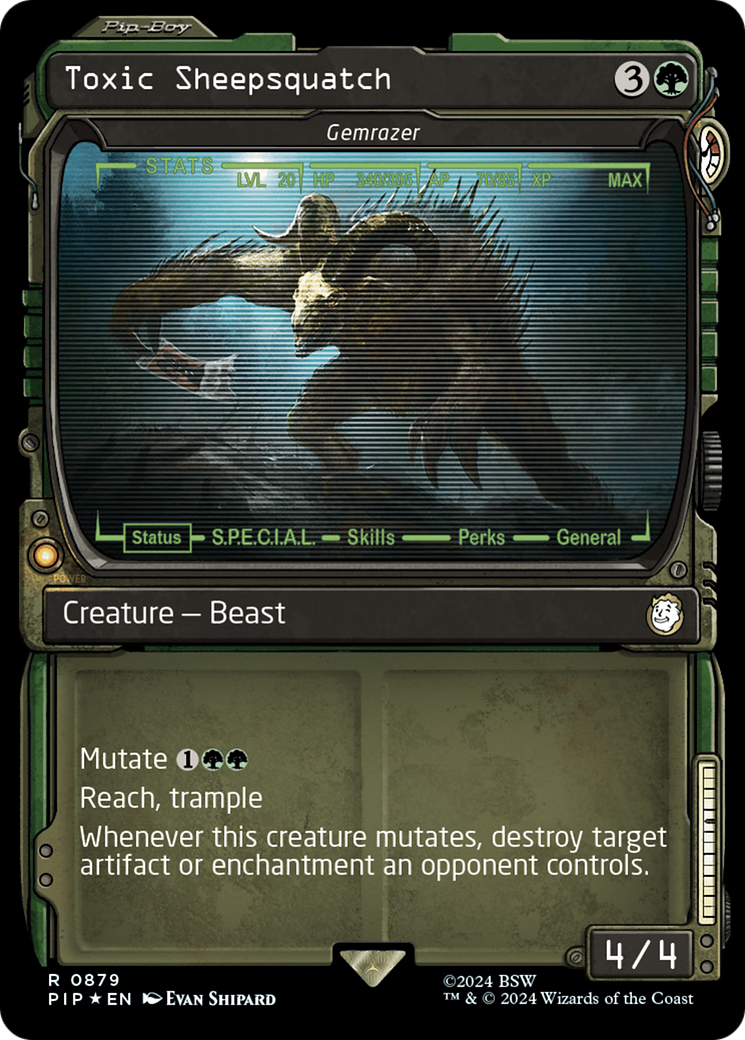 Toxic Sheepsquatch - Gemrazer (Showcase) (Surge Foil) (PIP-879) - Fallout / Toxic Sheepsquatch: (Showcase) Foil-1