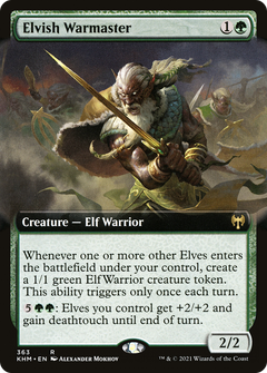 Elvish Warmaster (Extended Art) [Kaldheim]-1