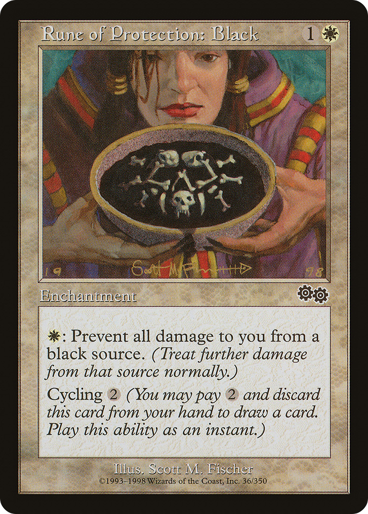 Rune of Protection: Black [Urza's Saga]-1