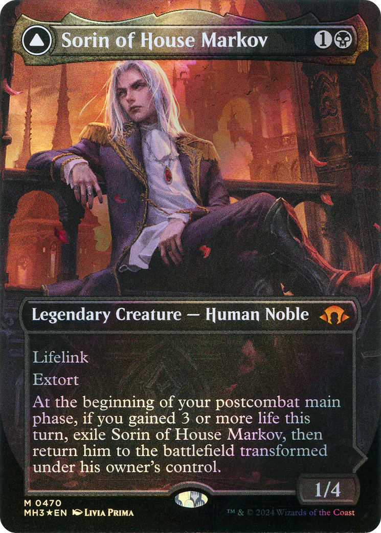 Sorin of House Markov // Sorin, Ravenous Neonate (Borderless) (Textured Foil) [Modern Horizons 3]-3