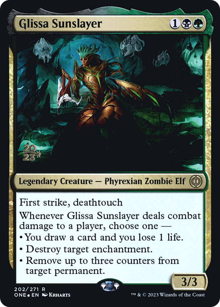 Glissa Sunslayer [Phyrexia: All Will Be One Prerelease Promos]-1