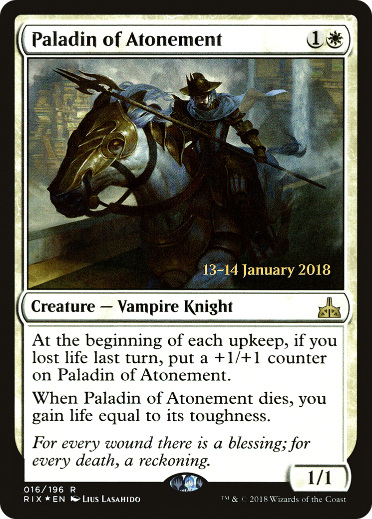 Paladin of Atonement [Rivals of Ixalan Prerelease Promos]-1