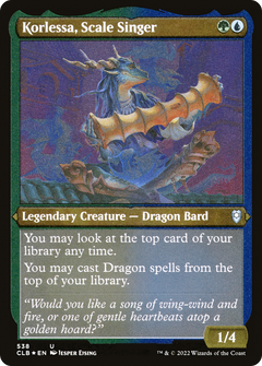 Korlessa, Scale Singer (CLB-538) - Commander Legends: Battle for Baldur's Gate Etched Foil-1
