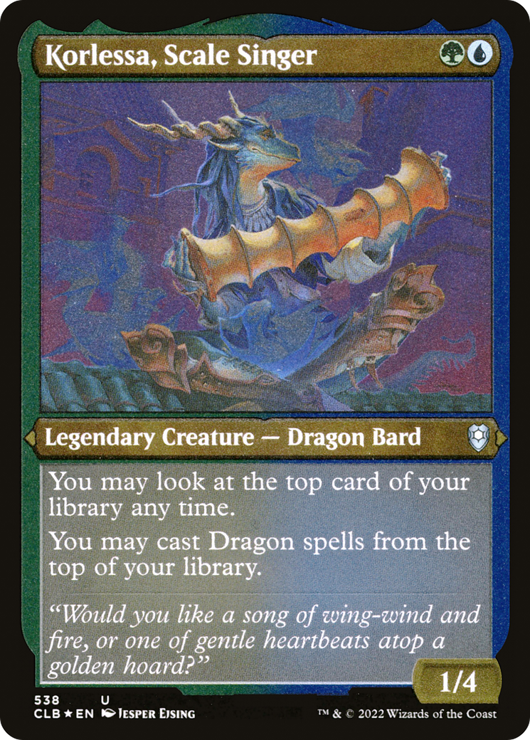 Korlessa, Scale Singer (CLB-538) - Commander Legends: Battle for Baldur's Gate Etched Foil-1