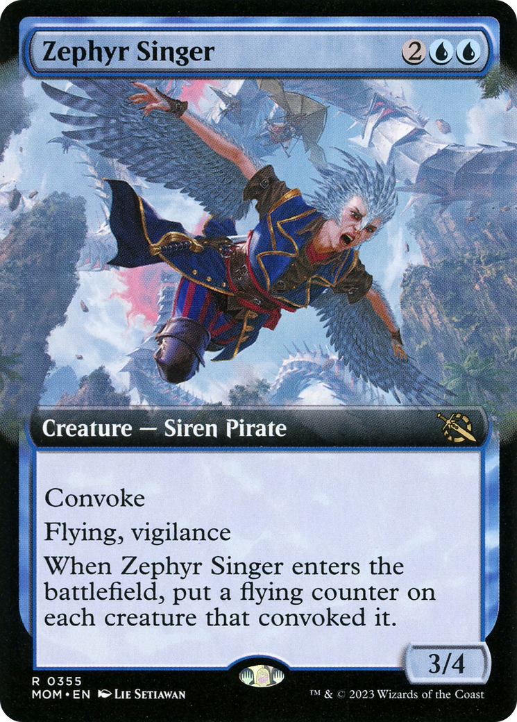 Zephyr Singer (Extended Art) (MOM-355) - March of the Machine: (Extended Art) Foil-1