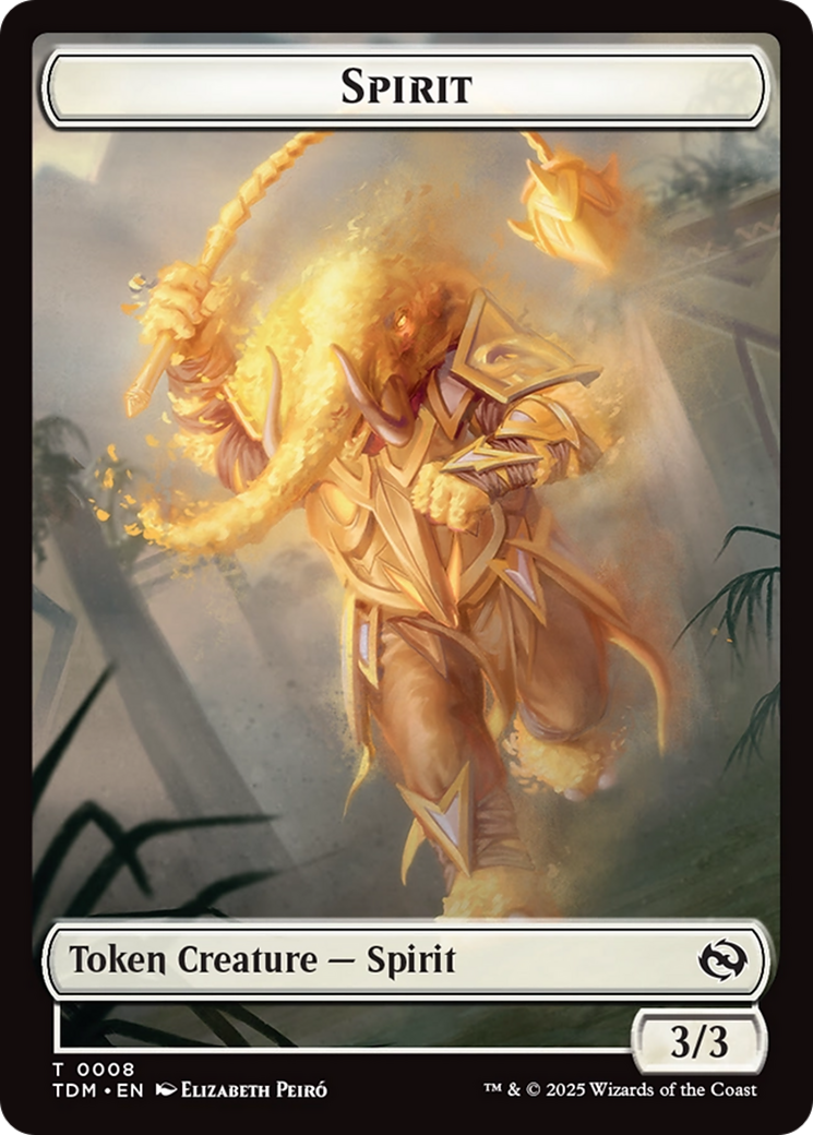 Spirit (0008) // Spirit (0009) Double-Sided Token [Tarkir: Dragonstorm Tokens]-1