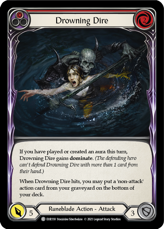 Drowning Dire (Red) [EVR110] (Everfest)  1st Edition Normal-2