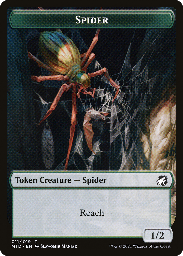 Spider (TMID-011) - Innistrad: Midnight Hunt Tokens Foil-1