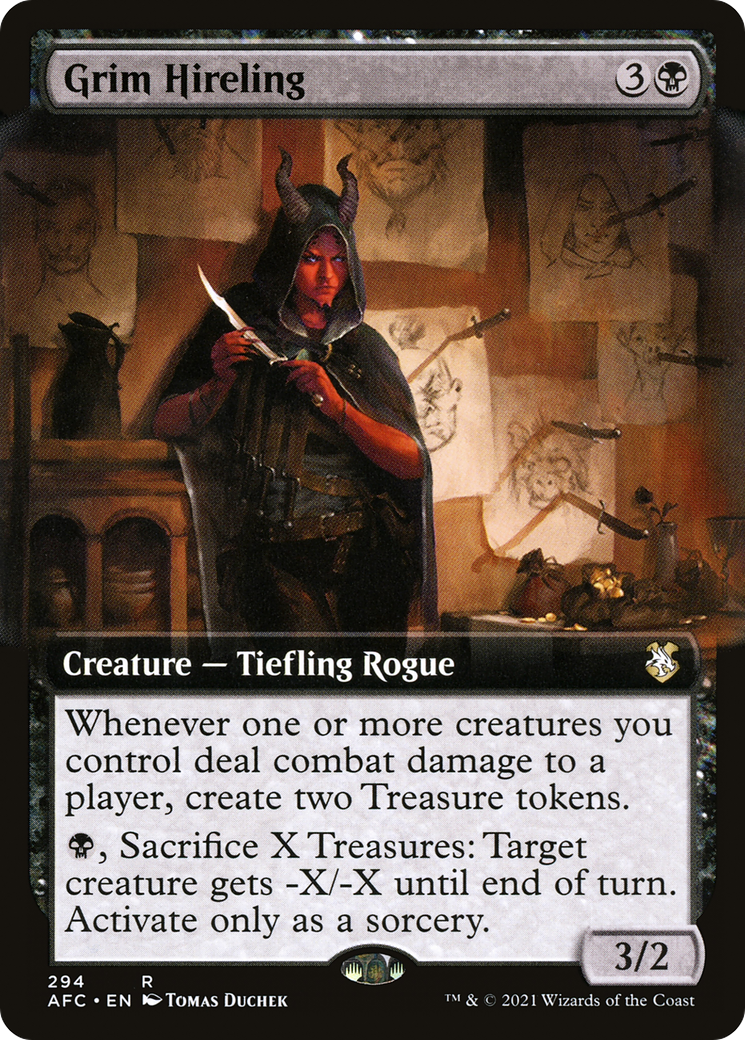 Grim Hireling (Extended Art) [Dungeons & Dragons: Adventures in the Forgotten Realms Commander]-1