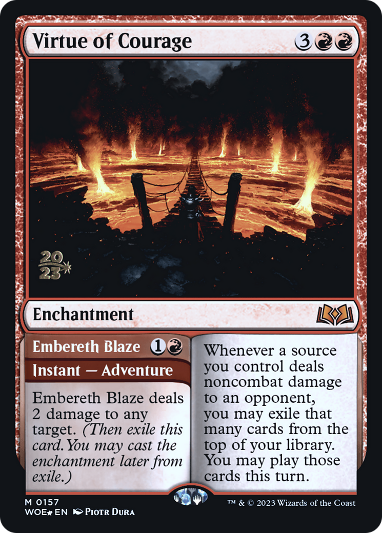 Virtue of Courage (PRE-157) - Wilds of Eldraine Promos Foil-1