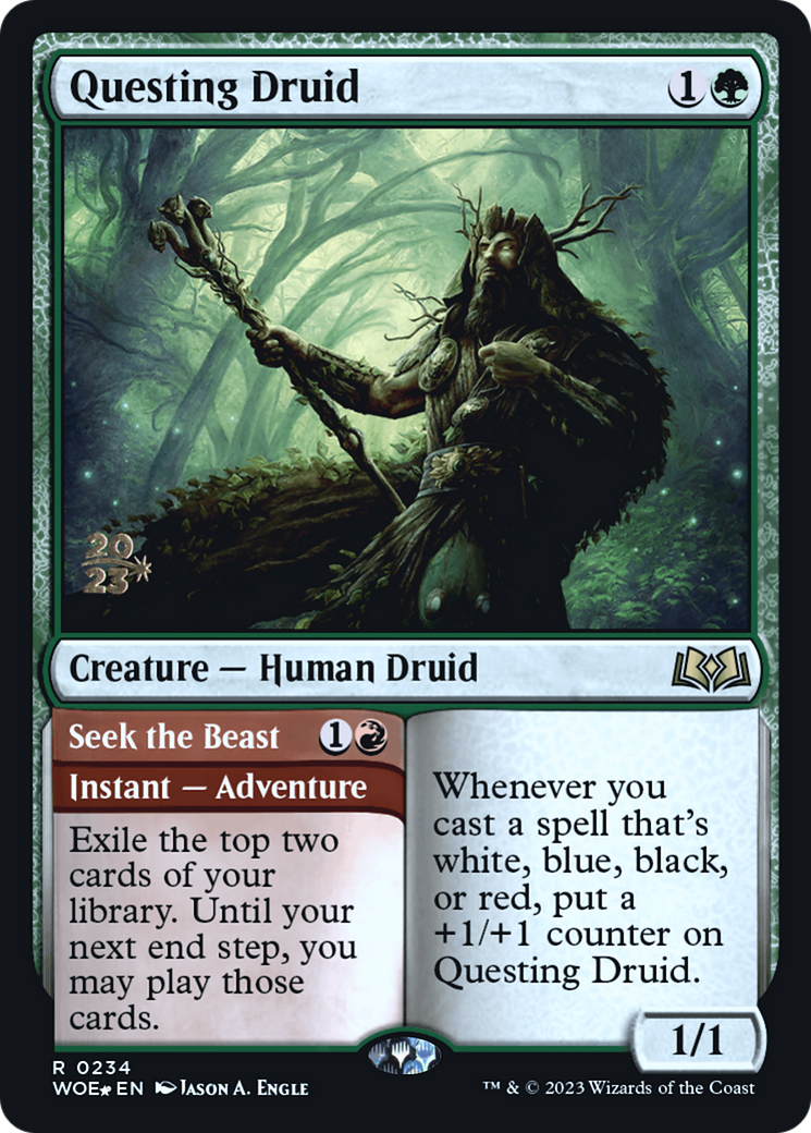 Questing Druid // Seek the Beast [Wilds of Eldraine Prerelease Promos]-4