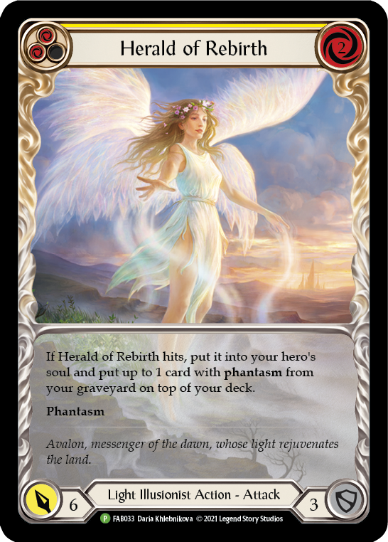 Herald of Rebirth (Yellow) [FAB033] (Promo)  Rainbow Foil-1