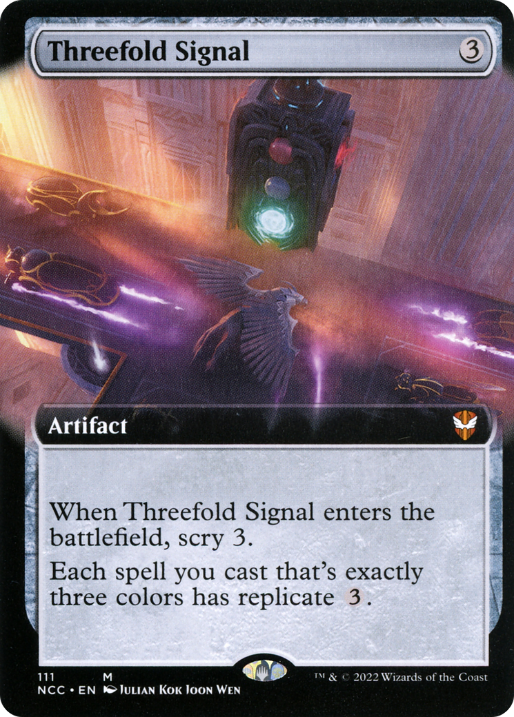 Threefold Signal (Extended Art) [Streets of New Capenna Commander]-1