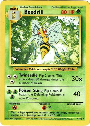 Beedrill (17/102) [Base Set Unlimited]-1