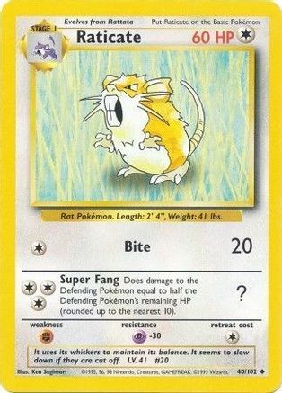 Raticate (40/102) [Base Set Unlimited]-1