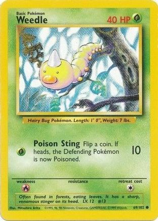Weedle (69/102) [Base Set Unlimited]-1