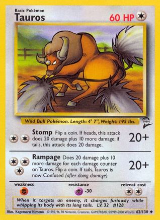 Tauros (62/130) [Base Set 2]-1