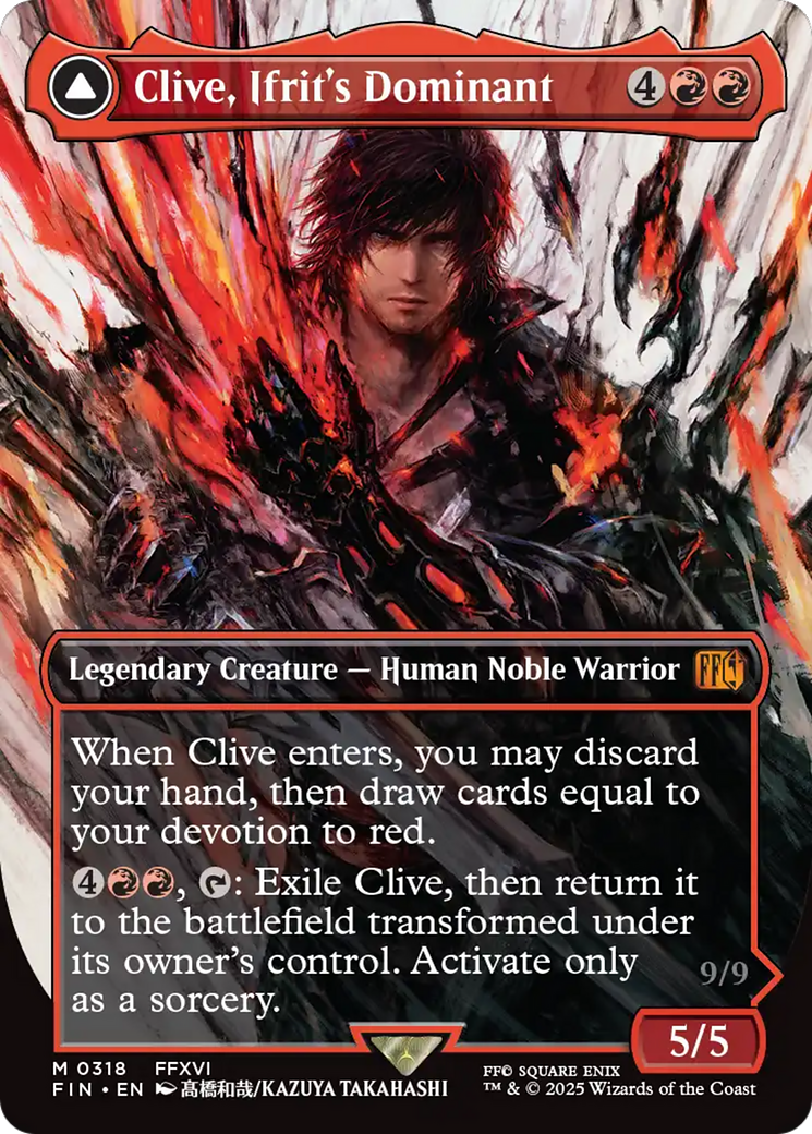 Clive, Ifrit's Dominant // Ifrit, Warden of Inferno (Borderless) (0318) [FINAL FANTASY]-1