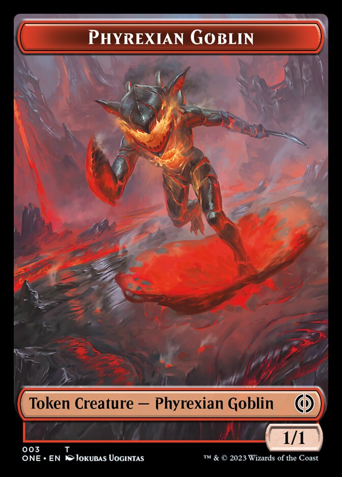 Rebel // Phyrexian Goblin Double-Sided Token [Phyrexia: All Will Be One Tokens]-2