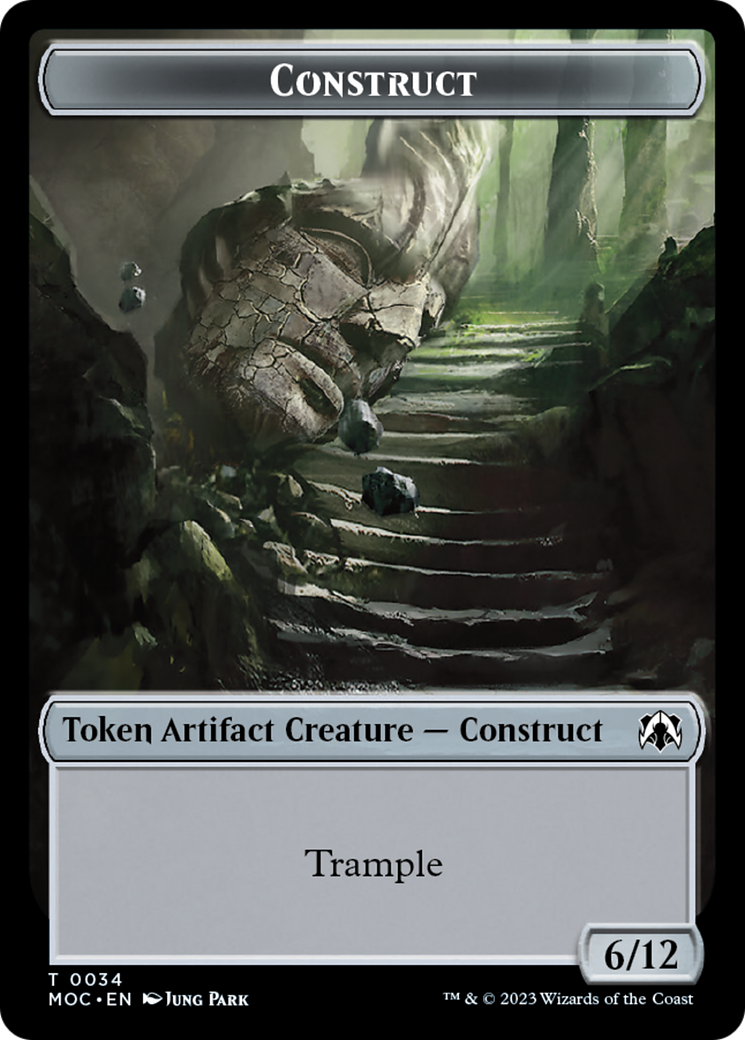 Phyrexian Golem // Construct Double-Sided Token [March of the Machine Commander Tokens]-2