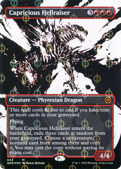 Capricious Hellraiser (Borderless Ichor Step-and-Compleat Foil) [Phyrexia: All Will Be One]-1