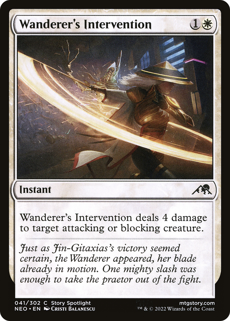 Wanderer's Intervention (NEO-041) - Kamigawa: Neon Dynasty Foil-1