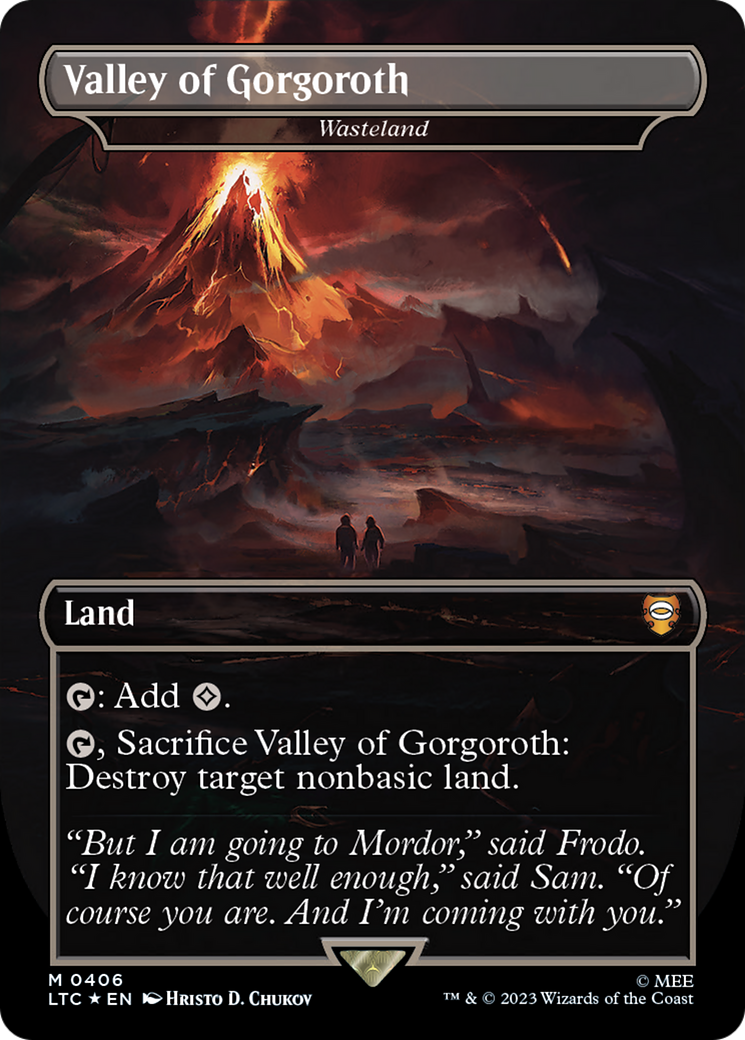 Valley of Gorgoroth - Wasteland (Surge Foil) (LTC-406) - Tales of Middle-earth Commander / Valley of Gorgoroth (Borderless) Foil-1