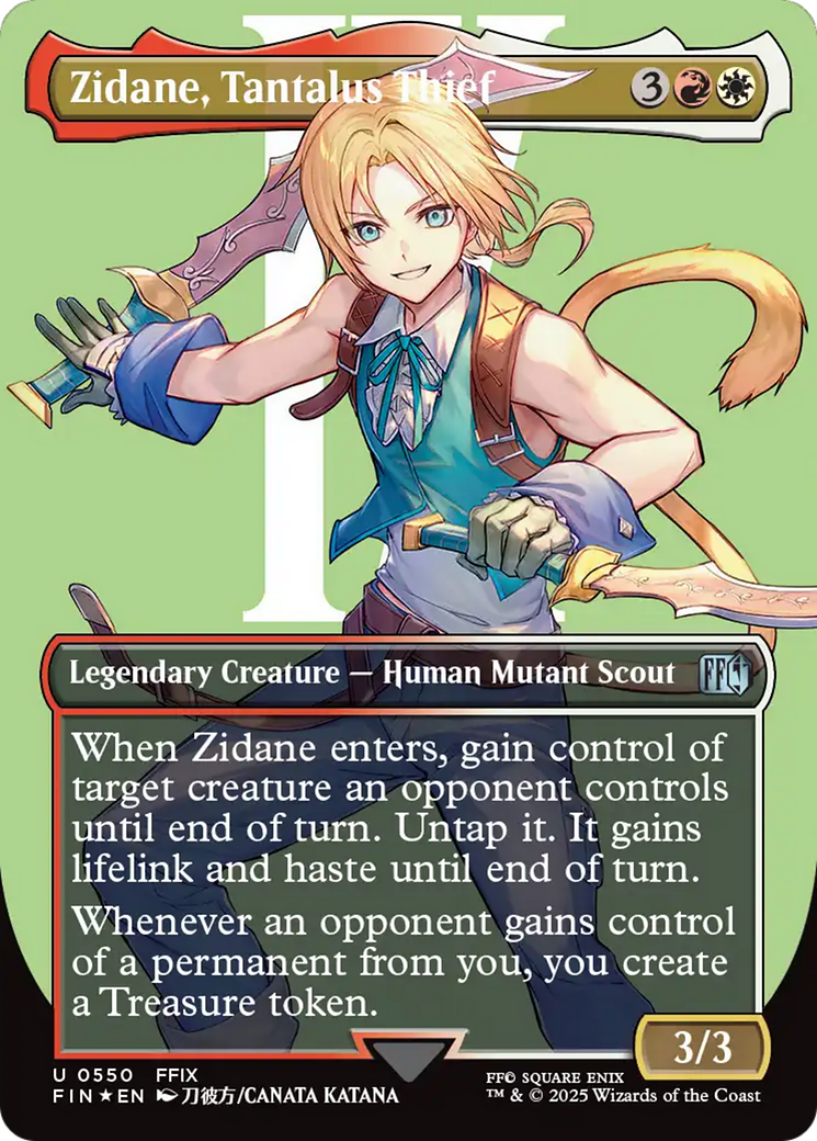 Zidane, Tantalus Thief (Borderless) (Surge Foil) (FIN-550) - FINAL FANTASY (Borderless) Foil-1