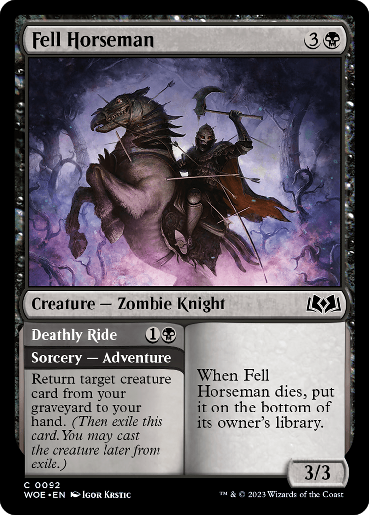 Fell Horseman // Deathly Ride [Wilds of Eldraine]-1