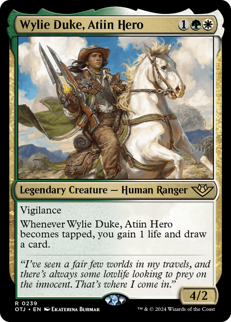 Wylie Duke, Atiin Hero (PPOTJ-239) - Outlaws of Thunder Junction Promos Foil-1