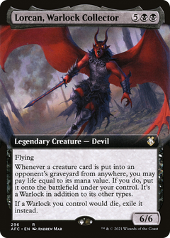 Lorcan, Warlock Collector (Extended Art) [Dungeons & Dragons: Adventures in the Forgotten Realms Commander]-1