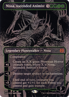 Nissa, Ascended Animist (Oil Slick Raised Foil) [Phyrexia: All Will Be One]-1