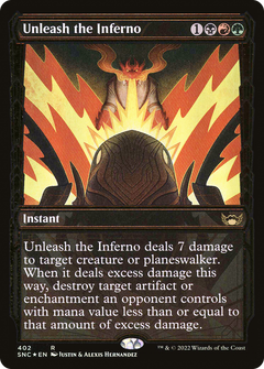 Unleash the Inferno (Gilded Foil) (SNC-402) - Streets of New Capenna: (Showcase) Foil-1