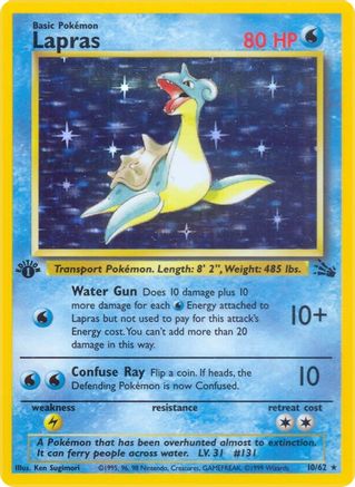 Lapras (10) 010  - Unlimited Holofoil Fossil - Holo Rare-1
