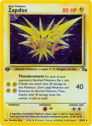 Zapdos (15/62) [Fossil 1st Edition]-1