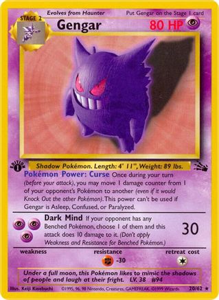 Gengar (20/62) [Fossil 1st Edition]-1