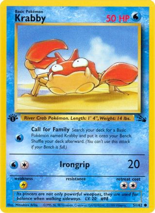 Krabby (51/62) [Fossil 1st Edition]-1