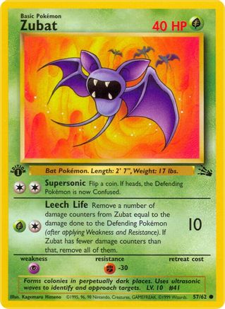 Zubat (57/62) [Fossil 1st Edition]-1