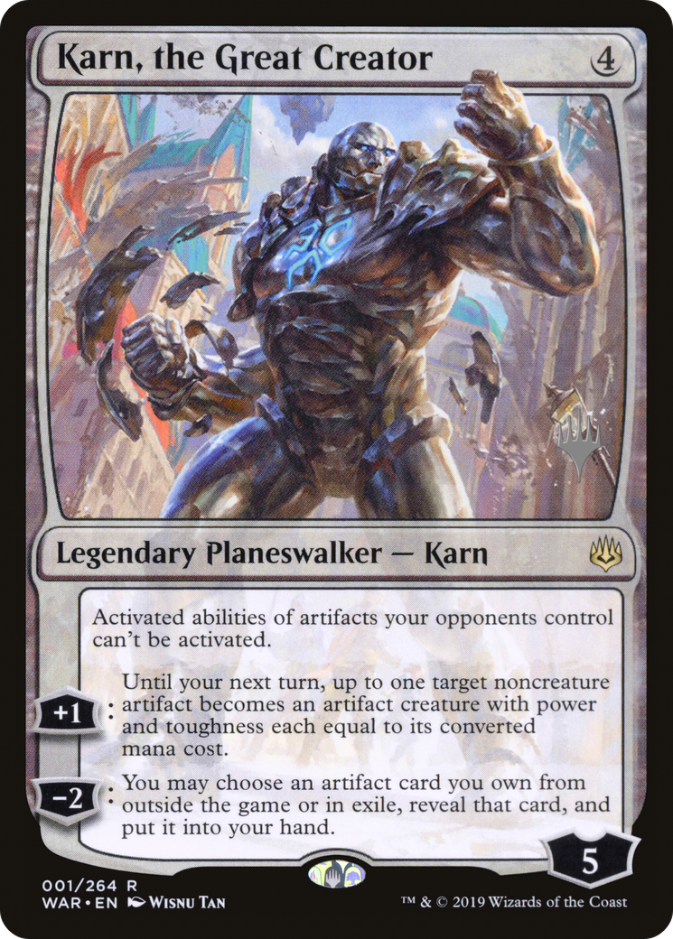 Karn, the Great Creator (Promo Pack) [War of the Spark Promos]-1