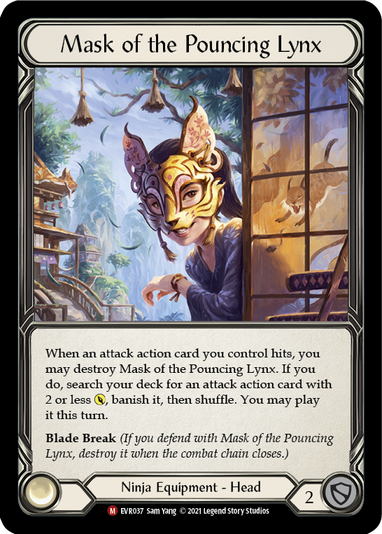 Mask of the Pouncing Lynx [EVR037] (Everfest)  1st Edition Cold Foil-2