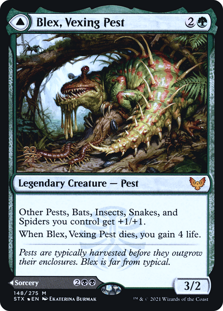 Blex, Vexing Pest // Search for Blex [Strixhaven: School of Mages Prerelease Promos]-3