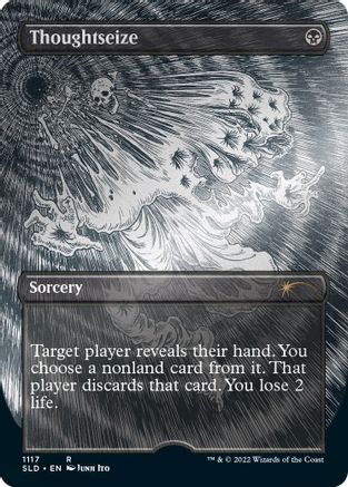 Thoughtseize (Borderless Etched Foil) [Secret Lair Drop Series]-1