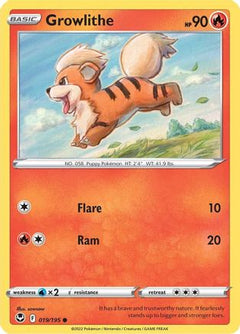 Growlithe (019/195) [Sword & Shield: Silver Tempest]-1