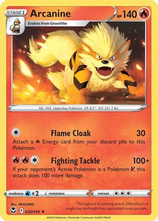 Arcanine (020/195) [Sword & Shield: Silver Tempest]-1