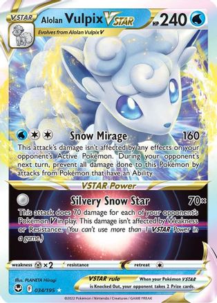 Alolan Vulpix VSTAR (034/195) [Sword & Shield: Silver Tempest]-1