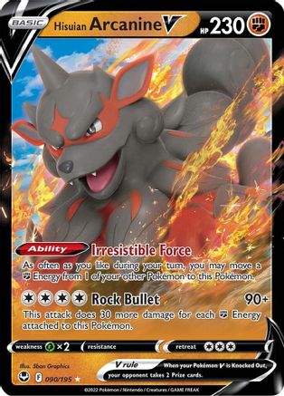 Hisuian Arcanine V (090/195) [Sword & Shield: Silver Tempest]-1