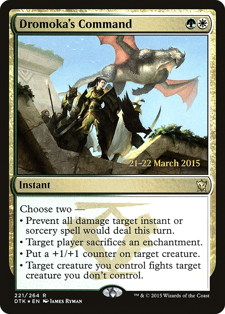 Dromoka's Command [Dragons of Tarkir Prerelease Promos]-1