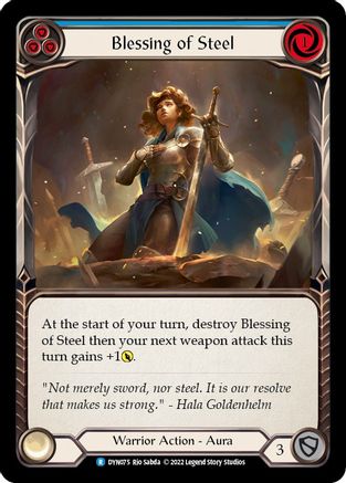 Blessing of Steel (Blue) [DYN075] (Dynasty)  Rainbow Foil-1
