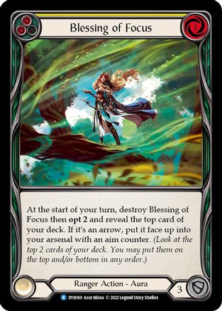 Blessing of Focus (Yellow) [DYN160] (Dynasty)  Rainbow Foil-1