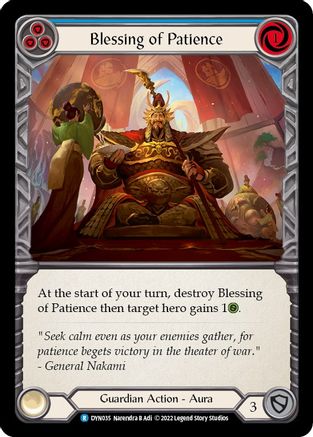 Blessing of Patience (Blue) [DYN035] (Dynasty)  Rainbow Foil-1